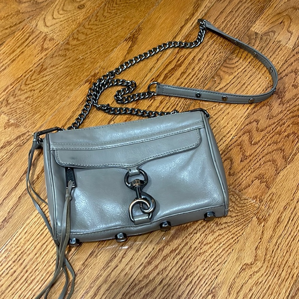 Rebecca Minkoff Taupe Leather Small Mac Chain Crossbody Bag
